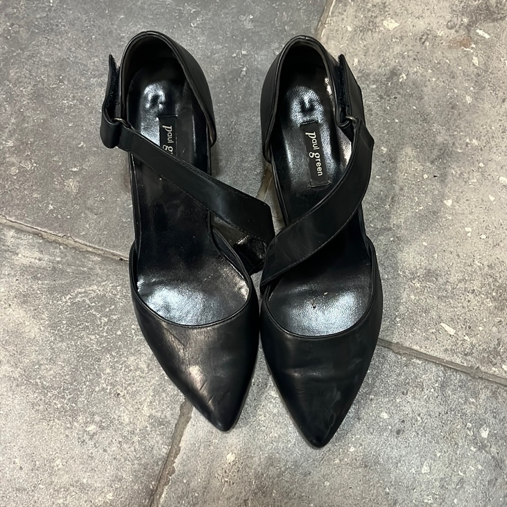 Black Paul Green Mini Heels